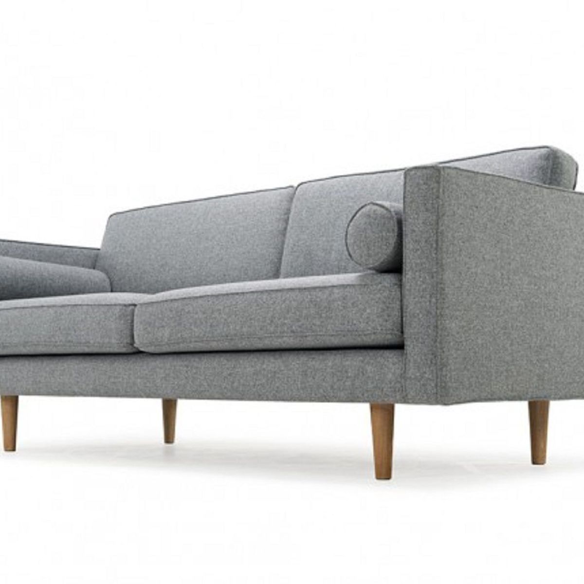 SOFA MARKET - Sofa Denn 3 Puestos Tela Gris Claro