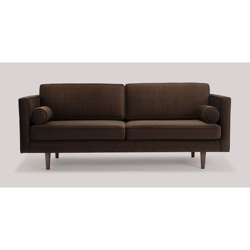 SOFA MARKET - Sofa Denn 3 Puestos Tela Chocolate
