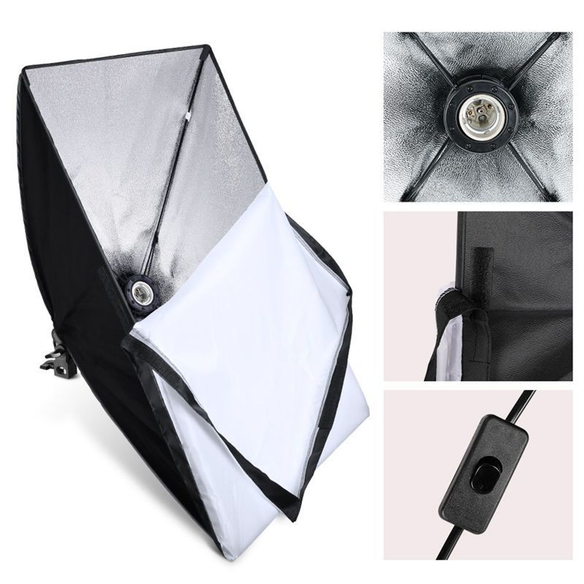 ILUV - Softbox Con Socket X1 Bombillo Kit Iluminación Stand Fotografia
