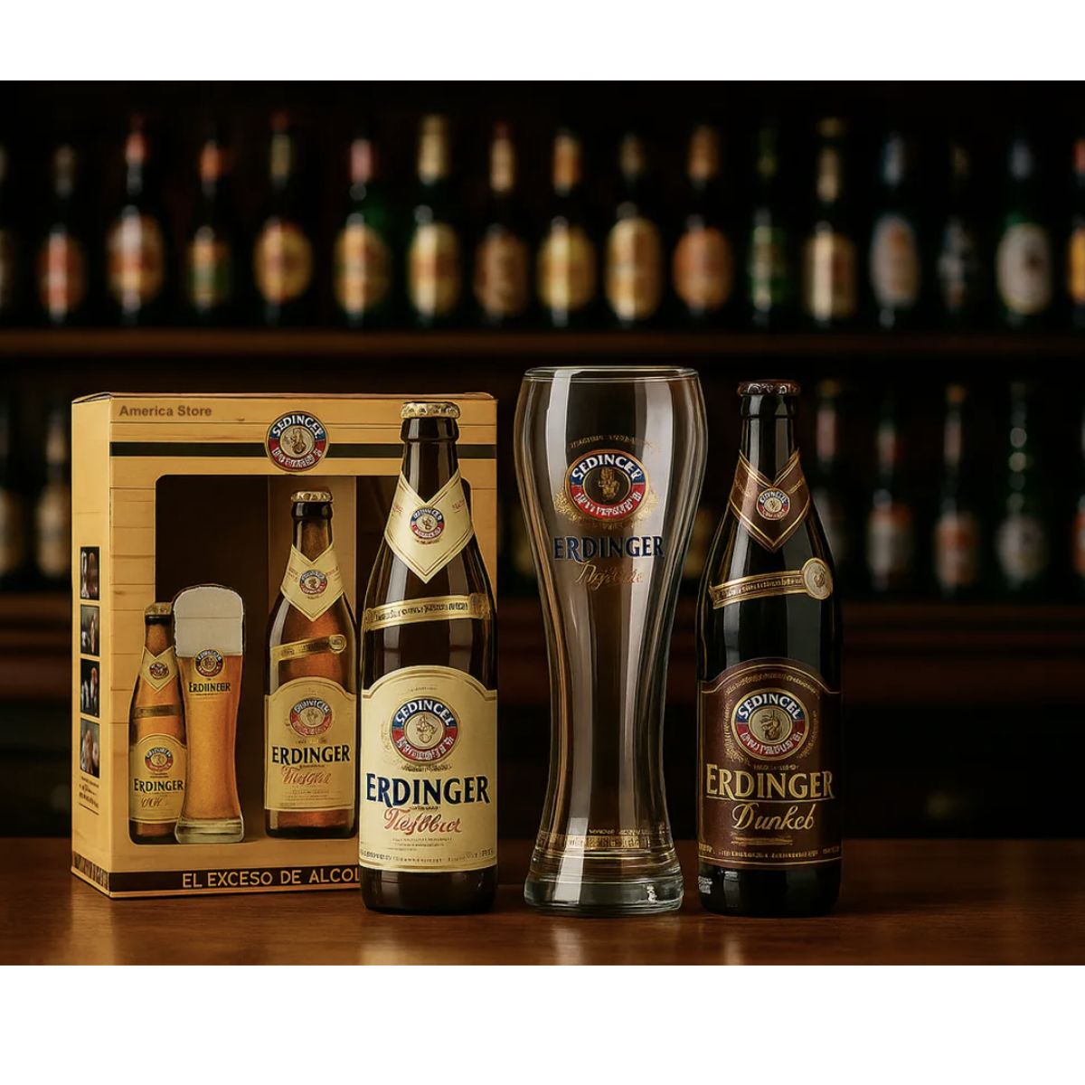 ERDINGER - Estuche Pack De Cerveza Importada Alemana Erdinger