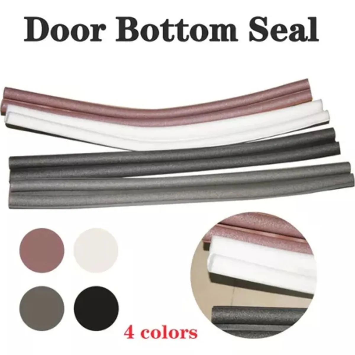 GENERICO - Tira De Sellado De Puerta Negro