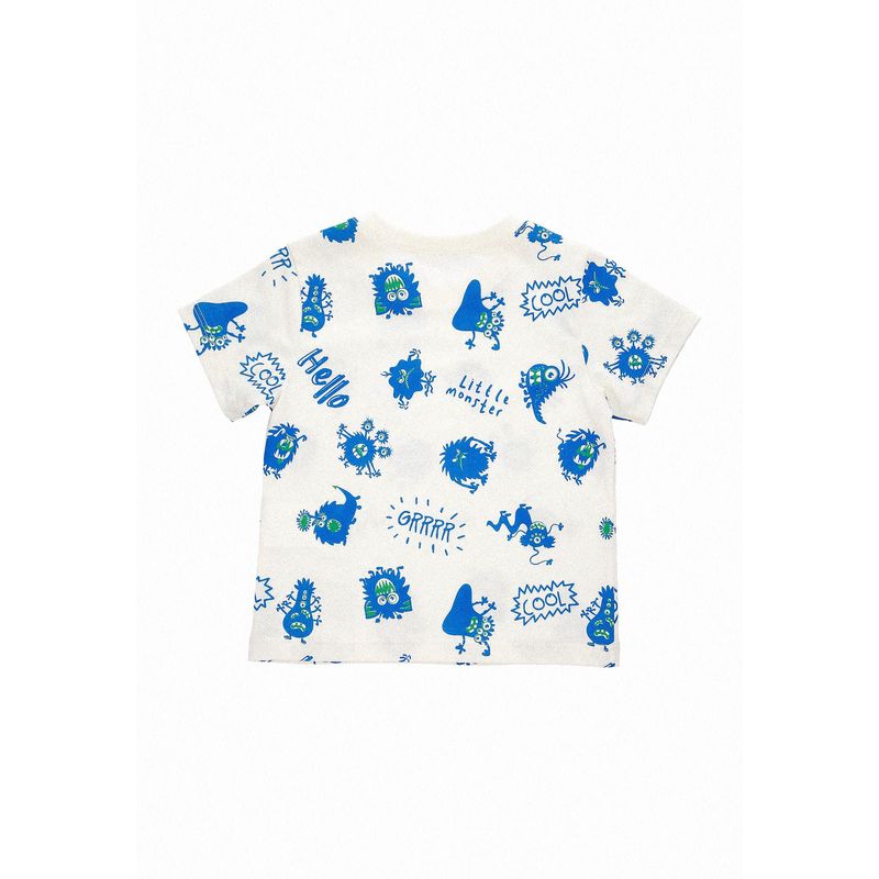 BABY PLANET - Camiseta Ivory Manga Corta Full Estampada Para Niño Baby Planet