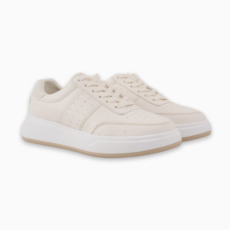 CALZADO ADRENALINA - Tenis beige con detalles perforados faint