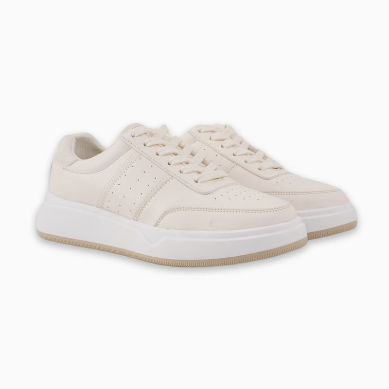 CALZADO ADRENALINA - Tenis beige con detalles perforados faint