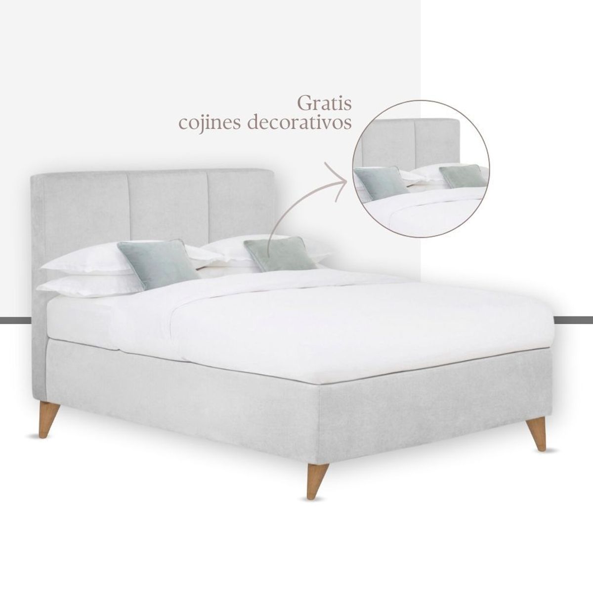 EKONOMODO COLOMBIA - Colchon Queen Pillow + Base Cama + Espaldar Pretty Gris Plo 160X190 Cm