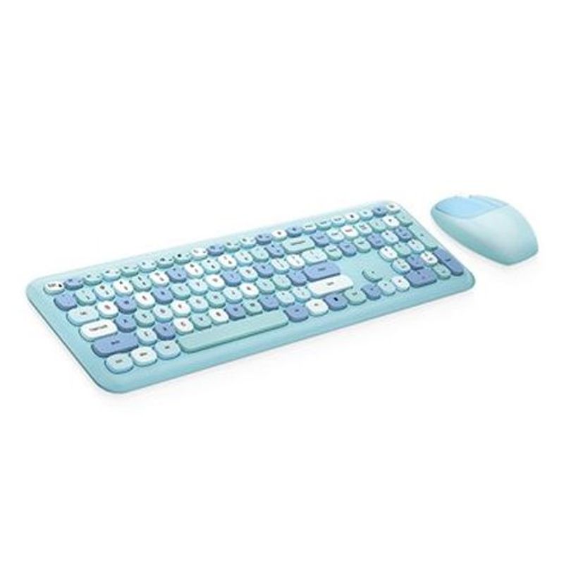 GENERICO - Combo Teclado  Mouse Multicolores Teclas Silenciosas Moffi