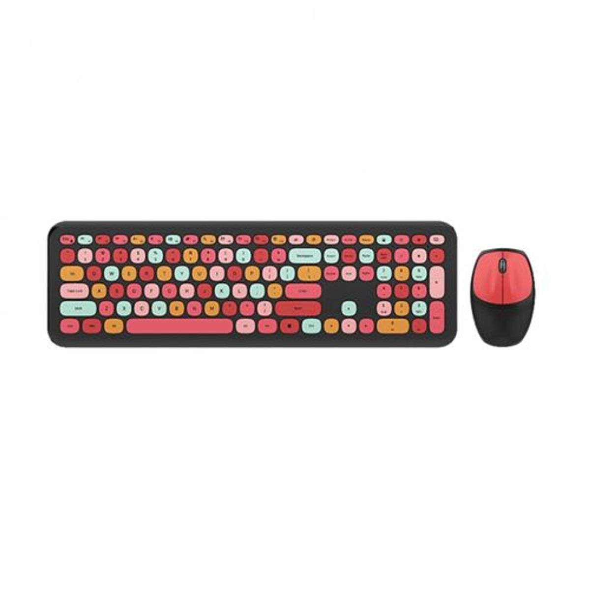 GENERICO - Combo Teclado  Mouse Multicolores Teclas Silenciosas Moffi