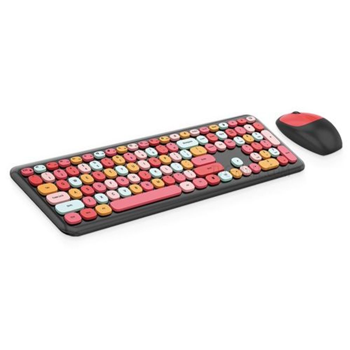 GENERICO - Combo Teclado  Mouse Multicolores Teclas Silenciosas Moffi