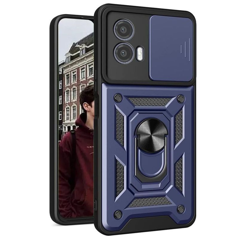 GENERICO - Funda Case Protector Slider Compatible Motorola E14 G24 G04 G04S Azul