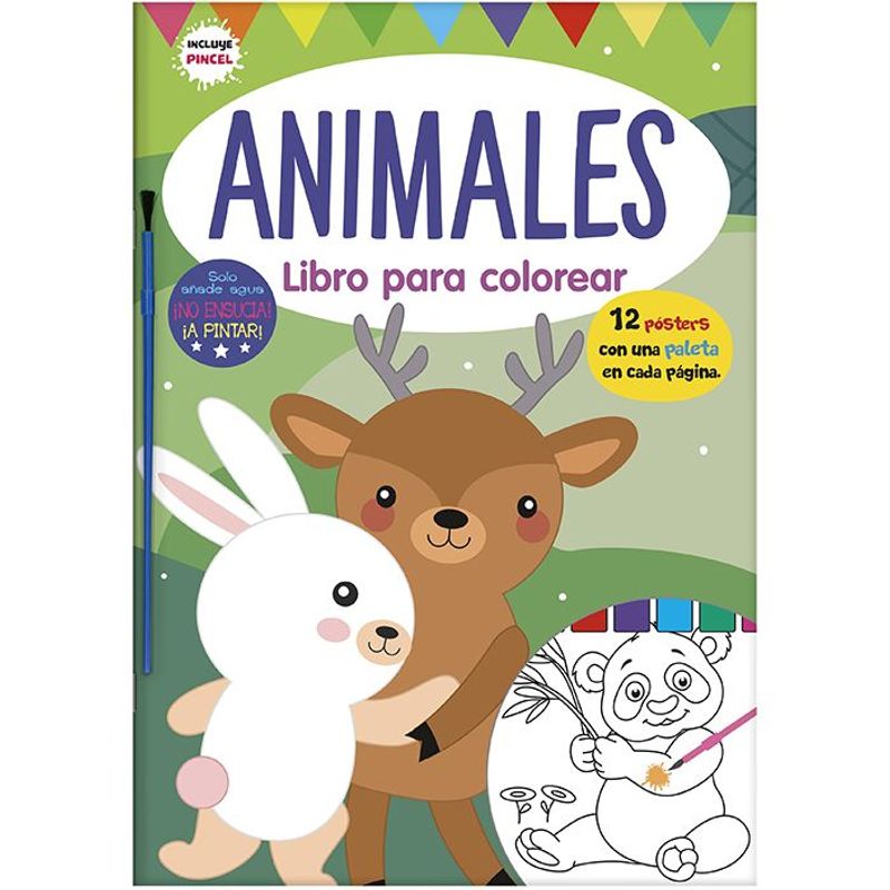 LEXUS - Libro De Manualidades Pintar Con Agua Animales Para Niños Niñas