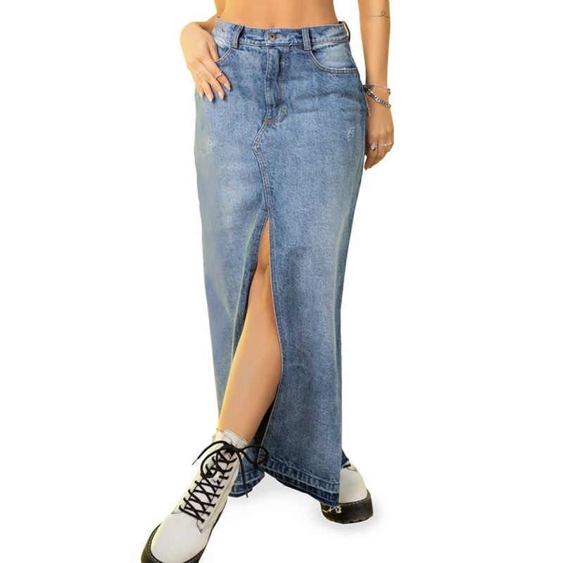 ATYPICAL - Falda Larga Mujer Azul Atypical 2136
