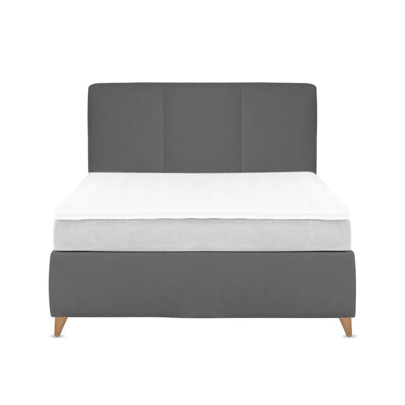 EKONOMODO COLOMBIA - Colchon King Pillow + Base cama + Espaldar Pretty Gris Pla 200x200 cm
