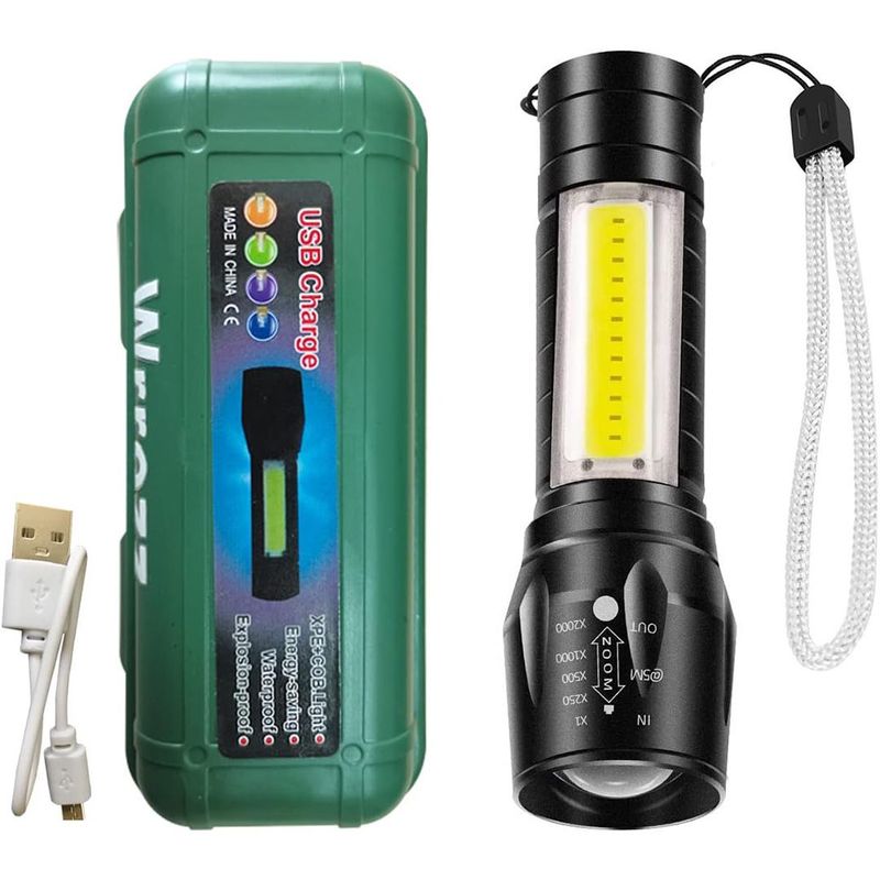 GENERICO - Linterna Led Táctica Recargable Usb Aluminio Alta Potencia