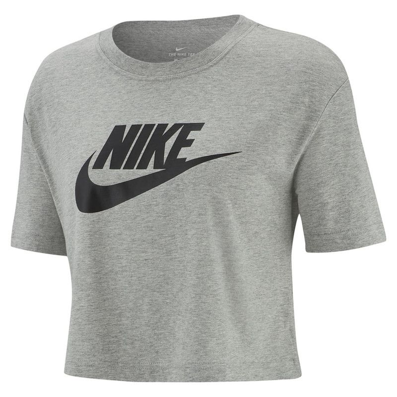 NIKE - Camiseta Mujer Nike Tee Essential Crop Icon Futura - Gris