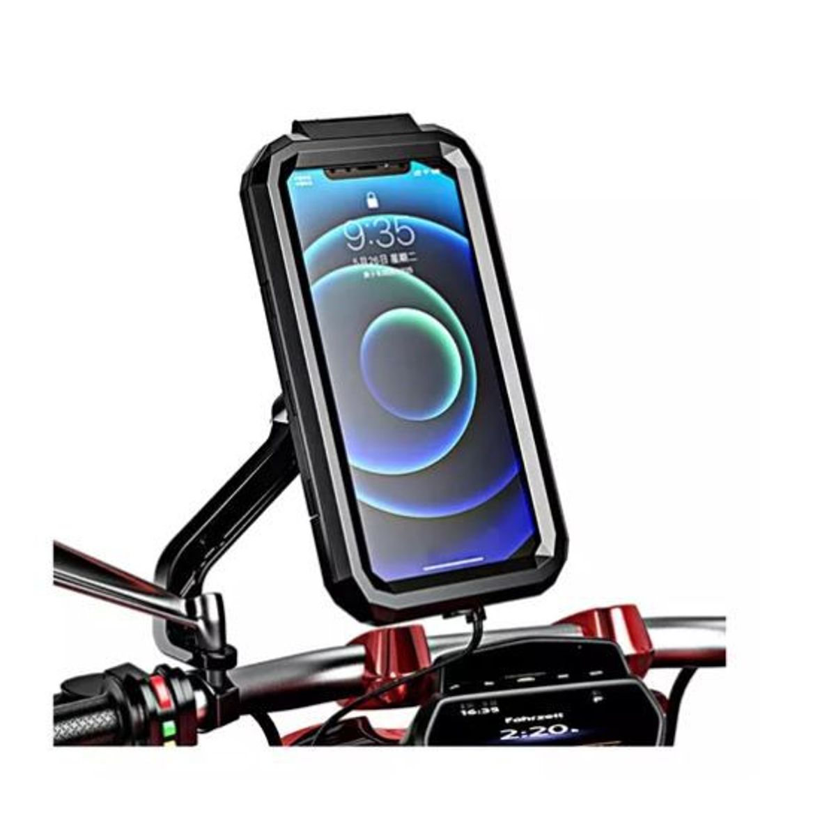 SHENGKE - Soporte Holder Moto Base Metálica Antirrobo Espejo Universal