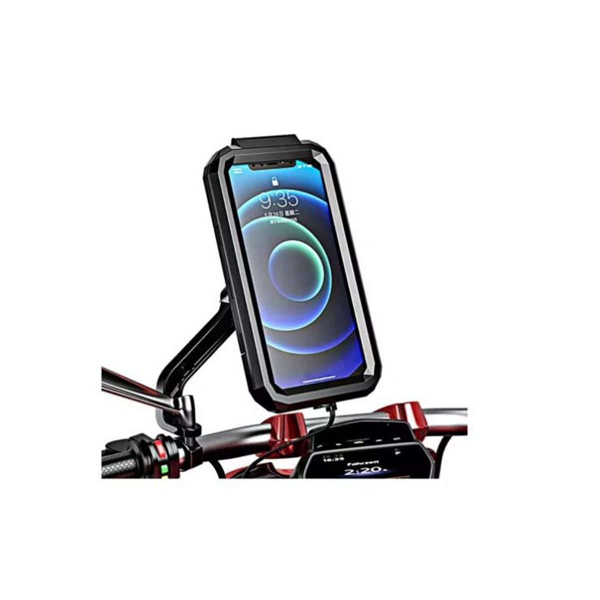 SHENGKE - Soporte Holder Moto Base Metálica Antirrobo Espejo Universal