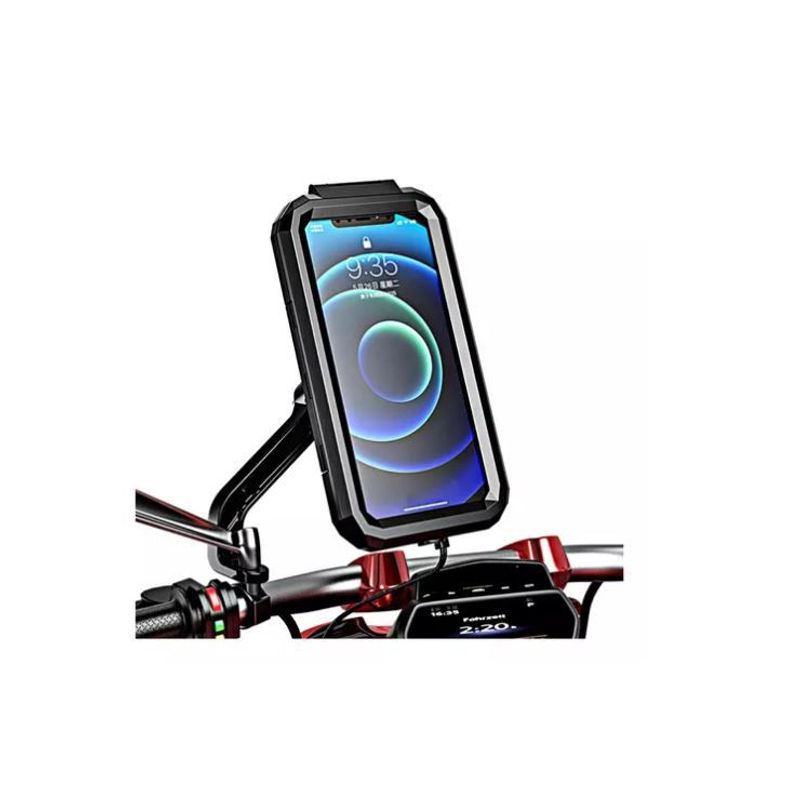 SHENGKE - Soporte Holder Moto Base Metálica Antirrobo Espejo Universal