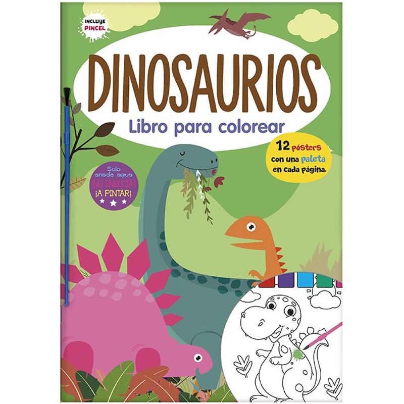 LEXUS - Libro De Manualidades Pintar Con Agua Dinosaurios Para Niños Niñas