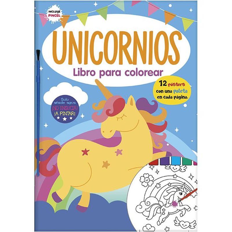 LEXUS - Libro De Manualidades Pintar Con Agua Unicornios Para Niños Niñas