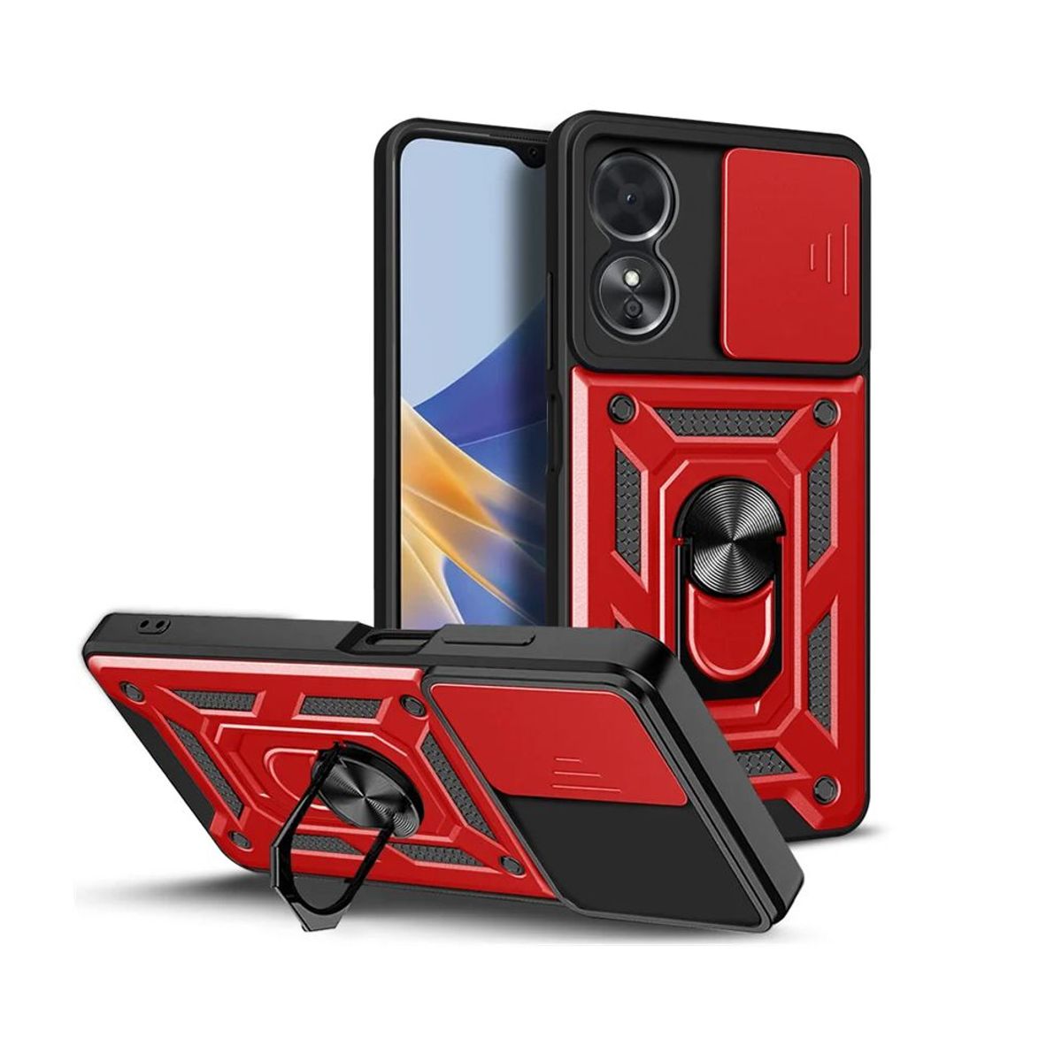GENERICO - Funda Forro Armadura Protectora Con Soporte Anillo Para Oppo a78