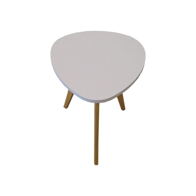 GENERICO - Mesa Auxiliar Centro Triangular Huevo Mediana Blanco 40x45 cm
