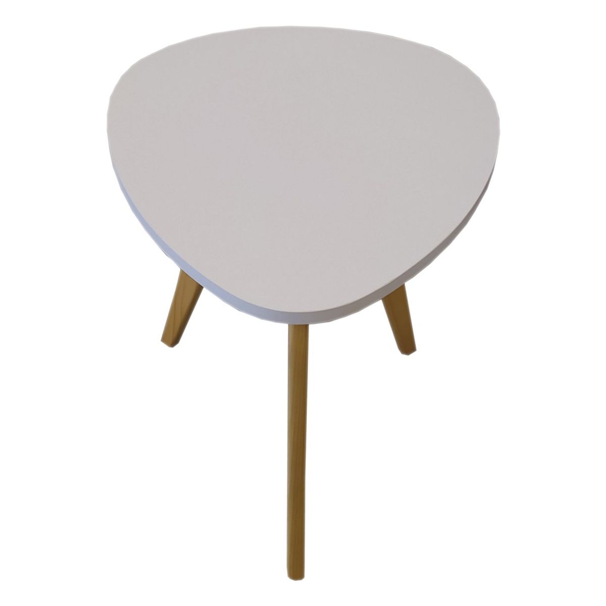 GENERICO - Mesa Auxiliar Centro Triangular Huevo Mediana Blanco 40x45 cm