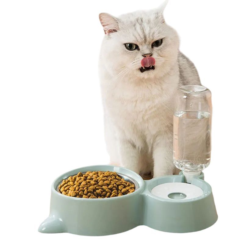 GENERICO - Cuenco 2 En 1 Para Gatos Con Bebedero Mascotas