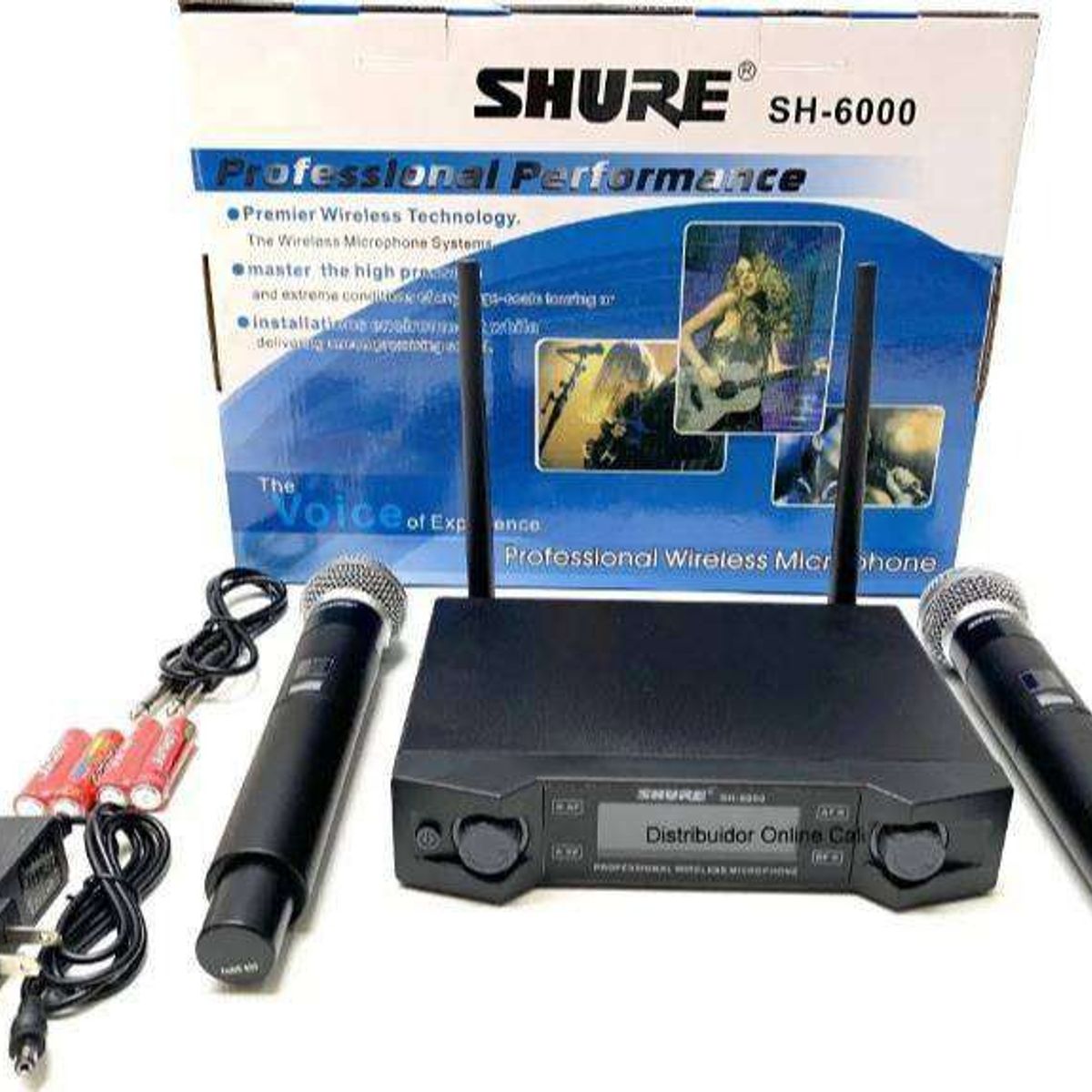 SHURE - Microfono Inalambrico Shure Sh6000 Doble 2 X 1 Karaoke Uhf