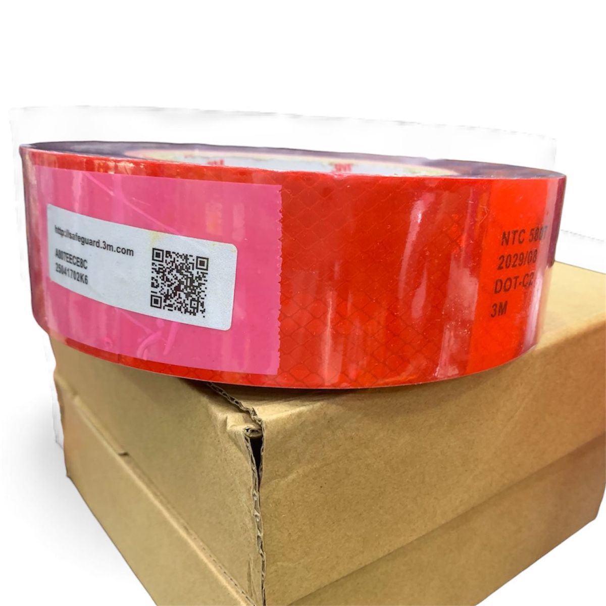 3M - Cinta Reflectiva 3m Roja Certificada Rollo 45 Mtrs