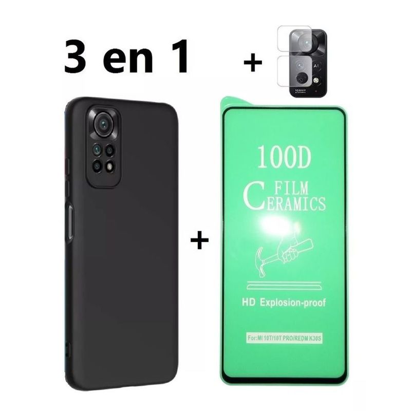 GENERICO - Estuche Funda para Redmi Note 11 Pro + Vidrio Cerámico+Vidrio Cámara