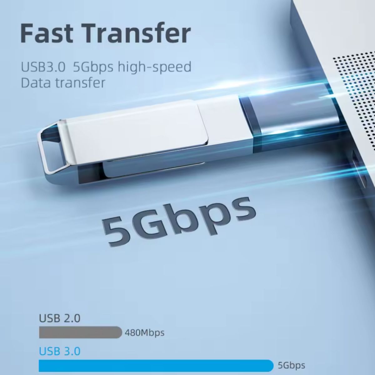ACTIMOVE - Adaptador Tipo C Hembra A Usb 3.0 Carga Rapida Aluminio