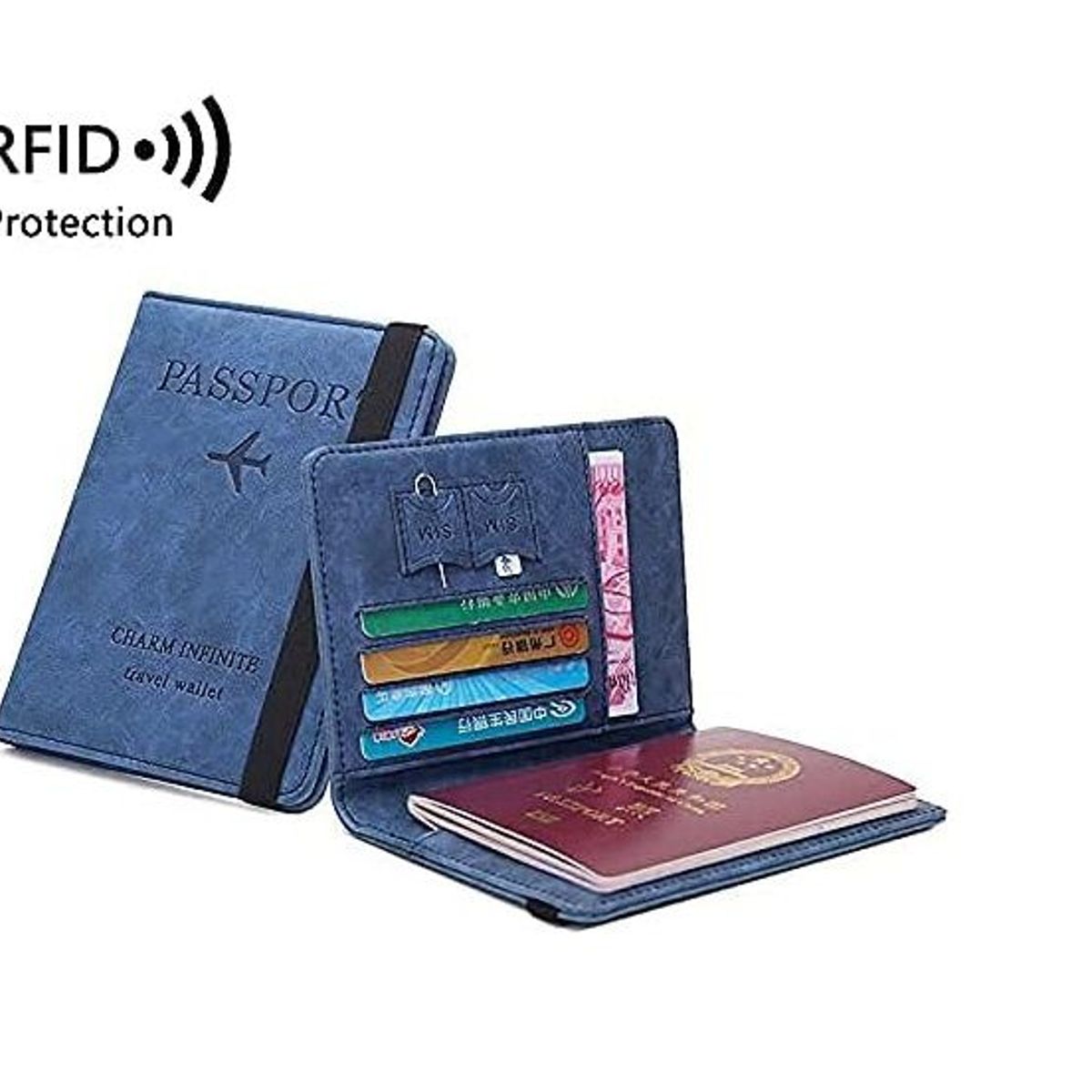GENERICO - Funda Protector Porta Pasaporte  Rfid Tarjetero Documentos