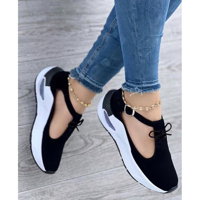 GENERICO - Tenis Negro Dama Zapatillas Zapatos Mujer Lindos Moda Casual