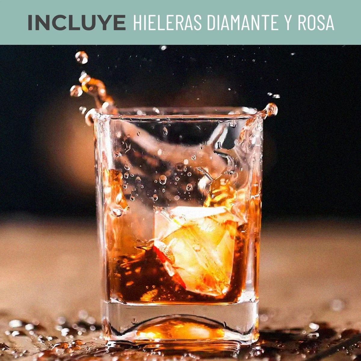 CASATUA - Molde Cubeta Hielera Silicona Set Modelos - Rosas y Diamantes X2-