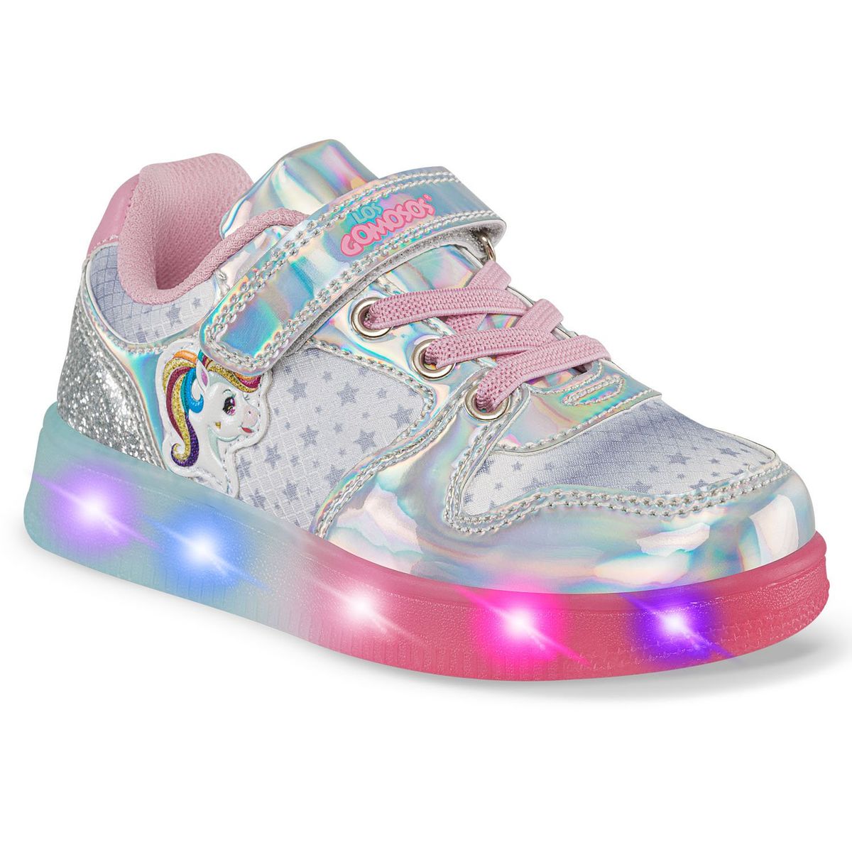 LOS GOMOSOS - Tenis Luces Crinul Plata Los Gomosos para Niña