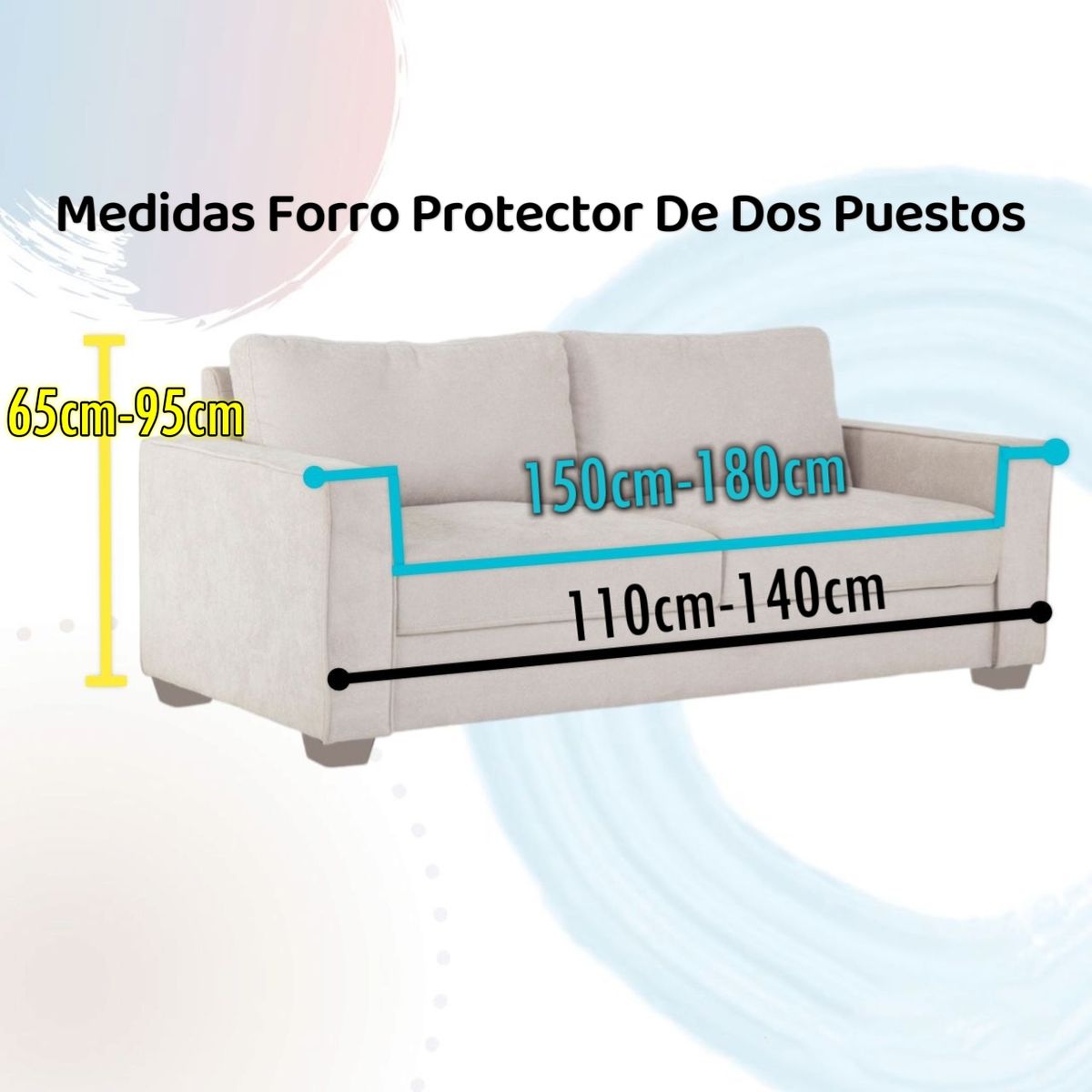 COLOMBIAN PRODUCTION - Forro Protector De 2 Puestos Para Sofá Con Brazos MaxyForros