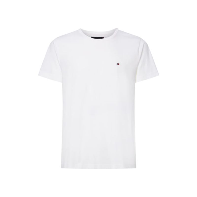 TOMMY HILFIGER - Camiseta Manga Corta Blanco Slim Fit Esencial
