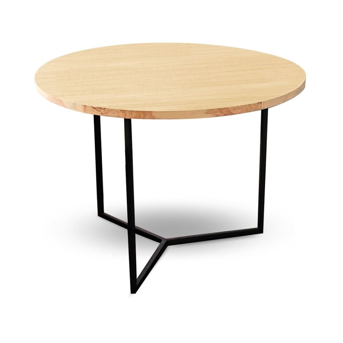 ALIK DISEÑO - Mesa Auxiliar de Centro Redonda 60cm Estilo Industrial Pino y Metal