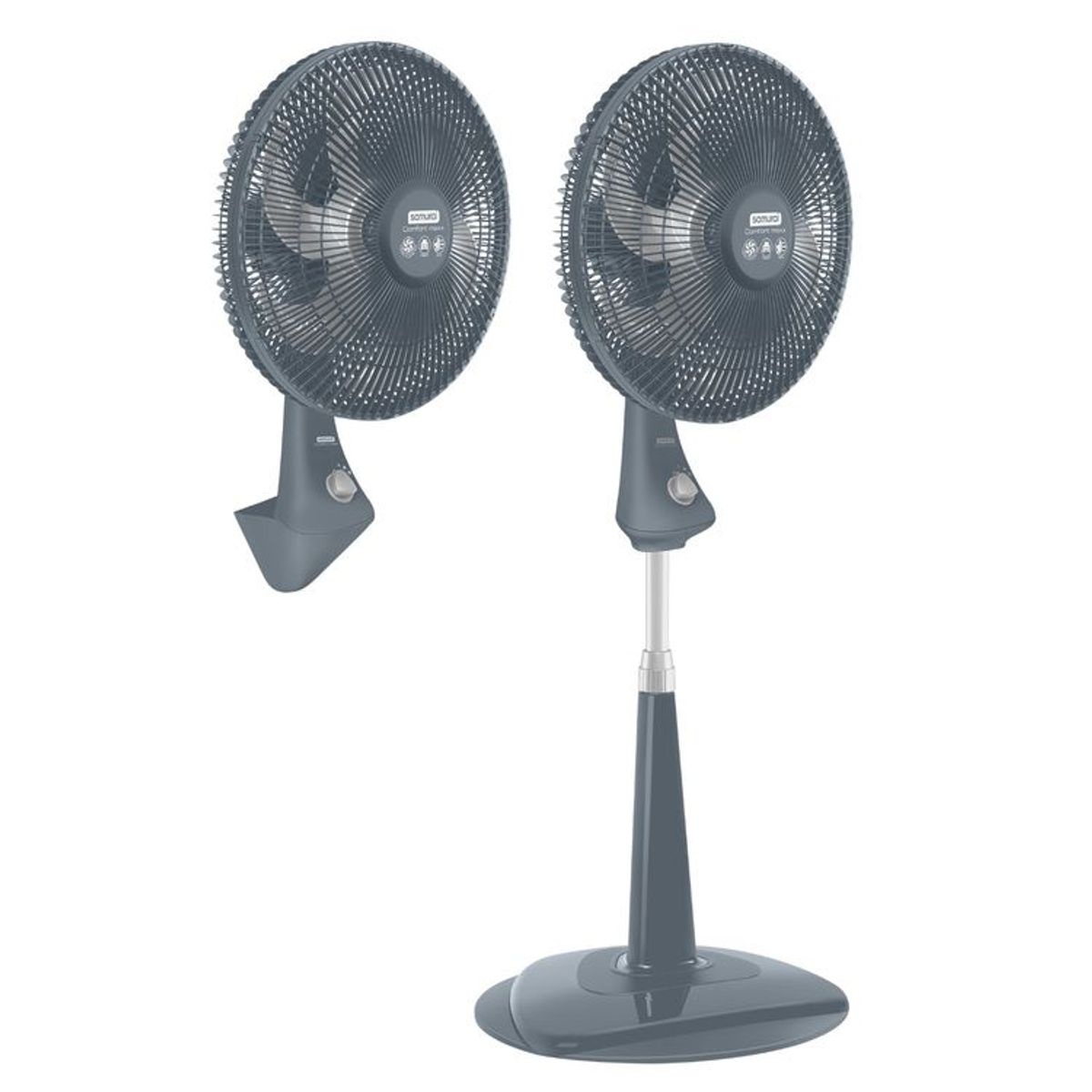 SAMURAI - Ventilador SAMURAI 2 en 1 Comfort Maxx 18 Pulgadas Gris
