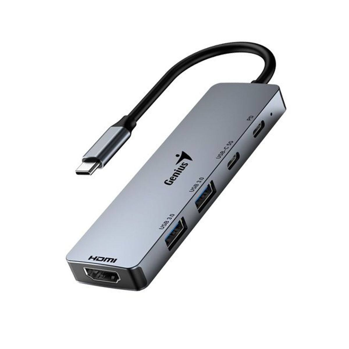 GENIUS - Hub Genius Uh-500 5 En 1 Usb Tipo C A Hdmi 2xusb 3.0 2xusb C