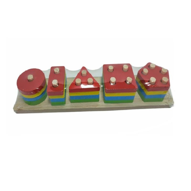 SWISSHOME DR HOFFMAN - JUEGO ENCAJABLE DE FIGURAS GEOMETRICAS EN MADERA +3