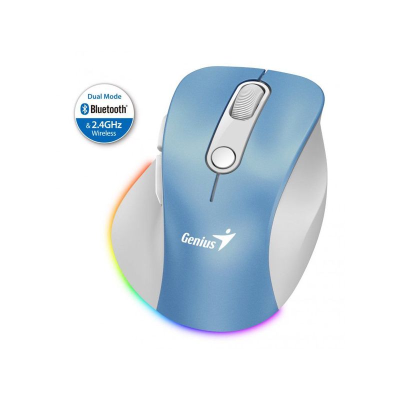 GENIUS - Mouse Genius inalámbrico Bluetooth recargable Ergo 9000S Pro Azul