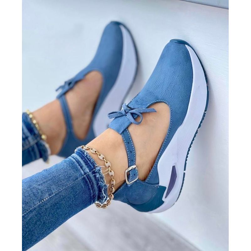 GENERICO - Tenis Azul Bellos Dama Zapatillas Zapatos Mujer Lindos Moda Casual_.