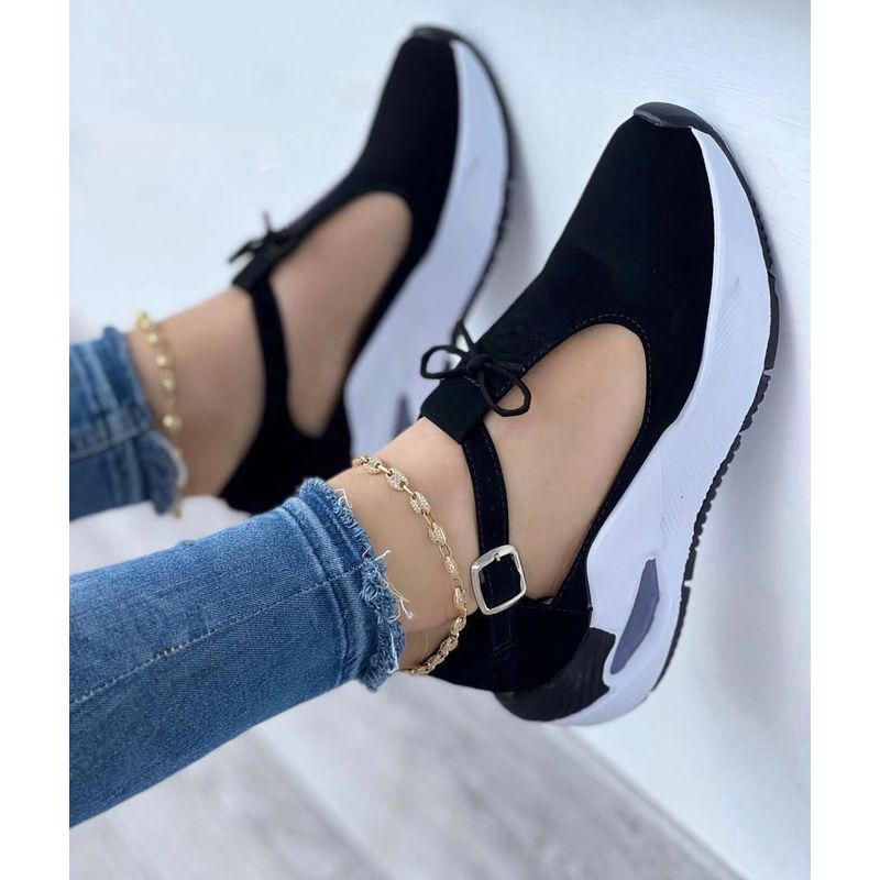 GENERICO - Tenis Negro Dama Zapatillas Zapatos Mujer Lindos Moda Casual