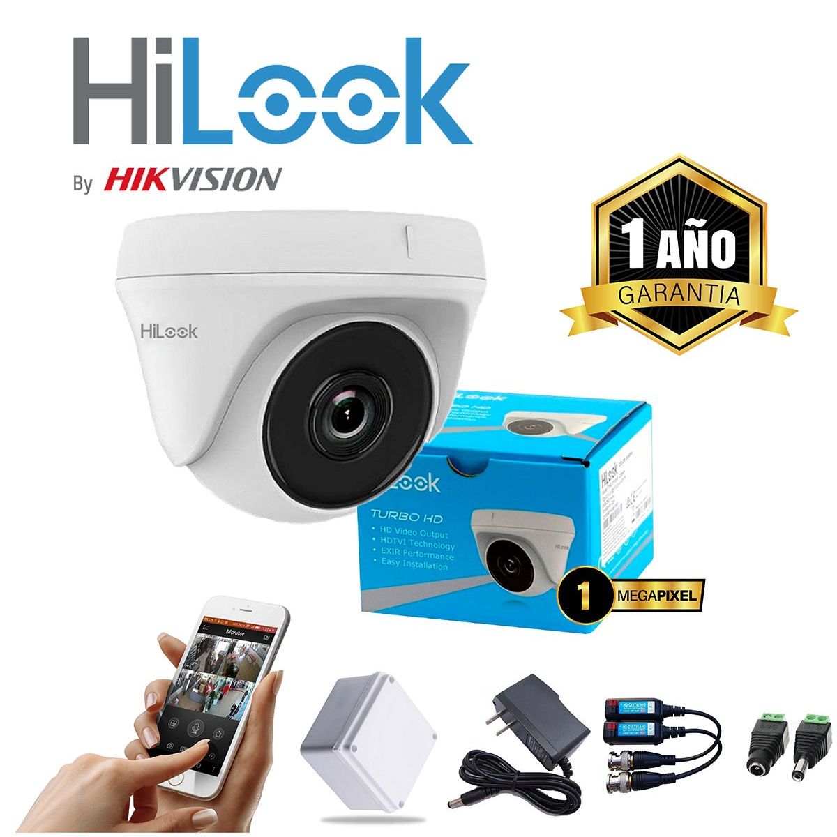 HILOOK - CAMARA DOMO HILOOK PARA DVR+ACCESORIOS DE INSTALACION