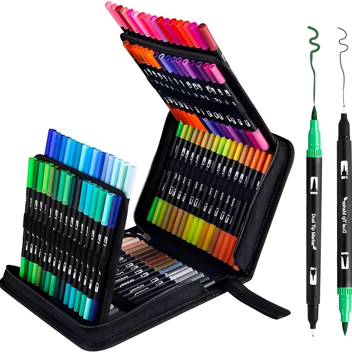 GENERICO - Marcadores Punta Pincel 120 Colores Micropunta Doble Punta