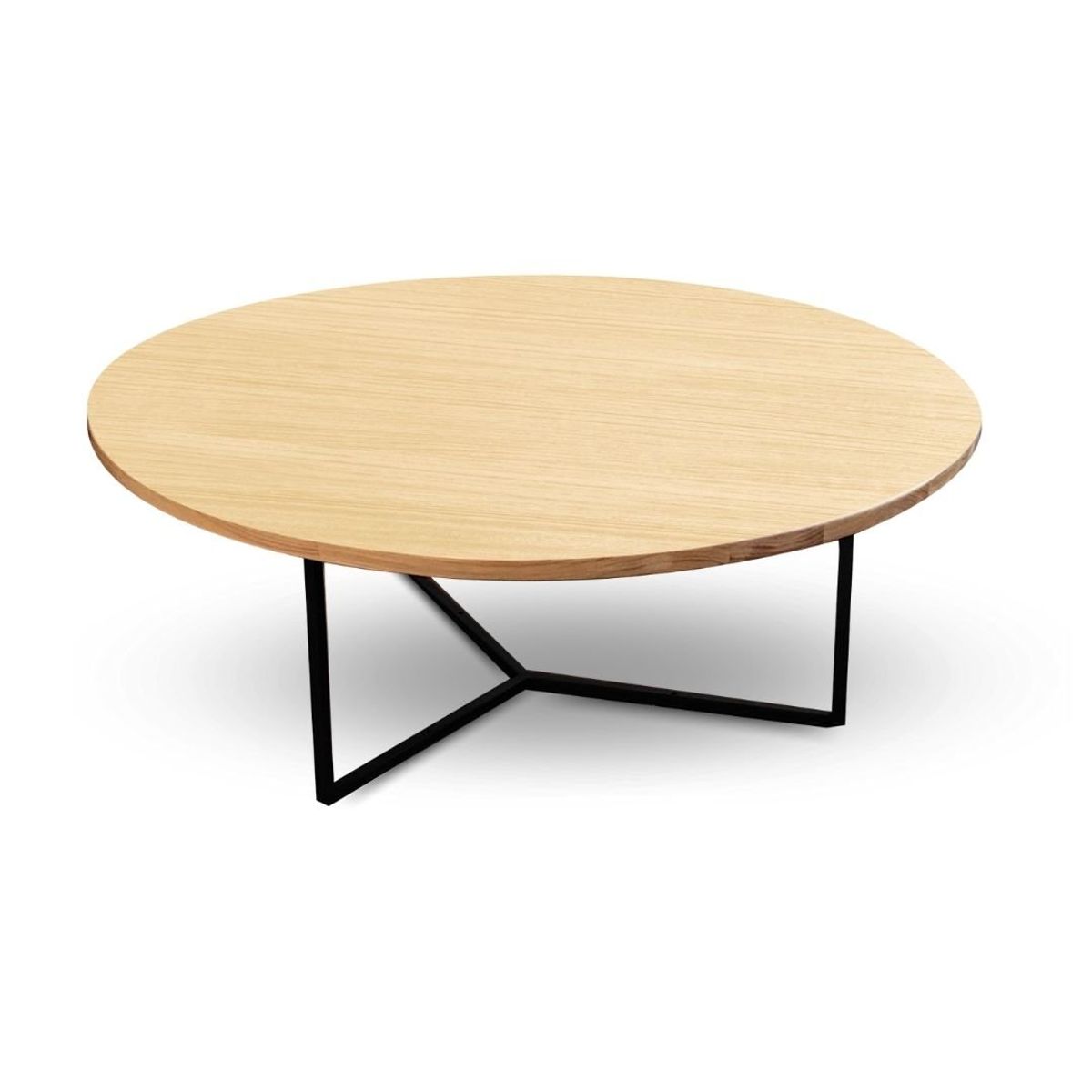 ALIK DISEÑO - Mesa Auxiliar de Centro Redonda 80cm Estilo Industrial Pino y Metal