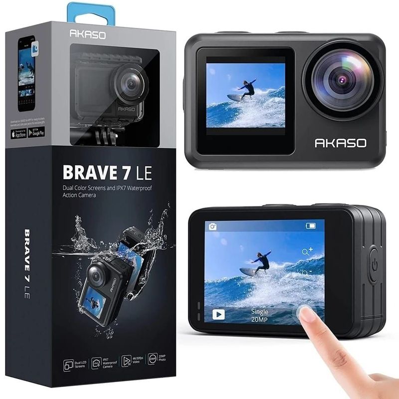 AKASO - Camara Deportiva Sumergible 4k Akaso Brave 7 LT