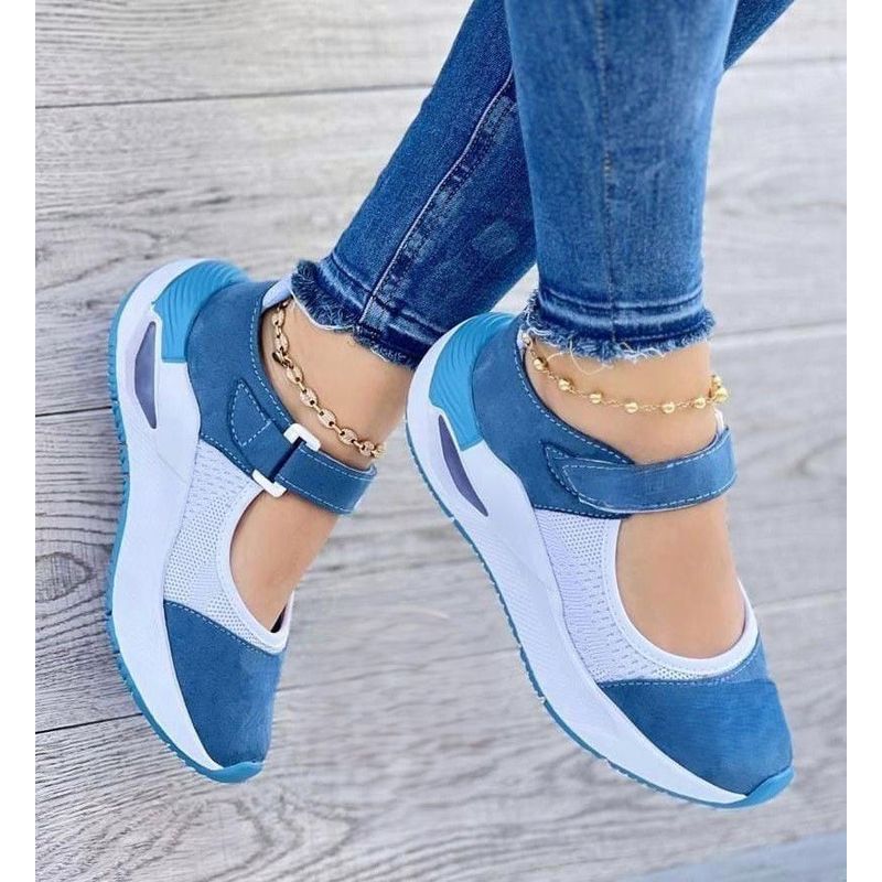 GENERICO - Tenis Azul Acero Dama Zapatillas Zapatos Mujer Lindos Moda Casual