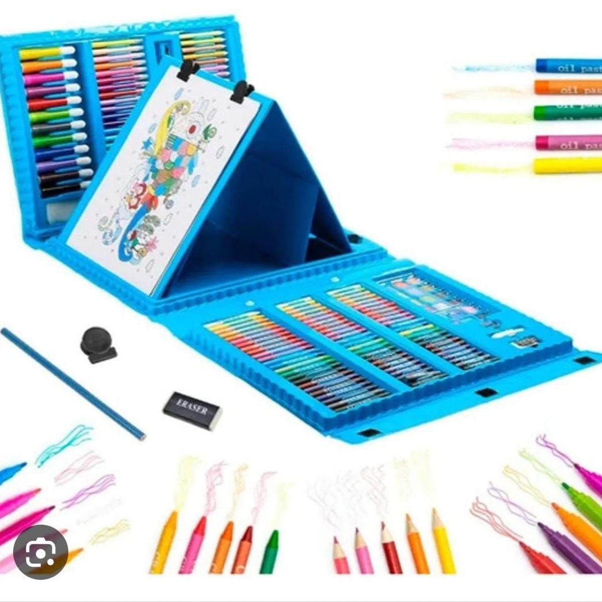 INFANTILES CAJUROMIX - Kit De Arte azul Maleta De 208 Piezas Mas Obsequio